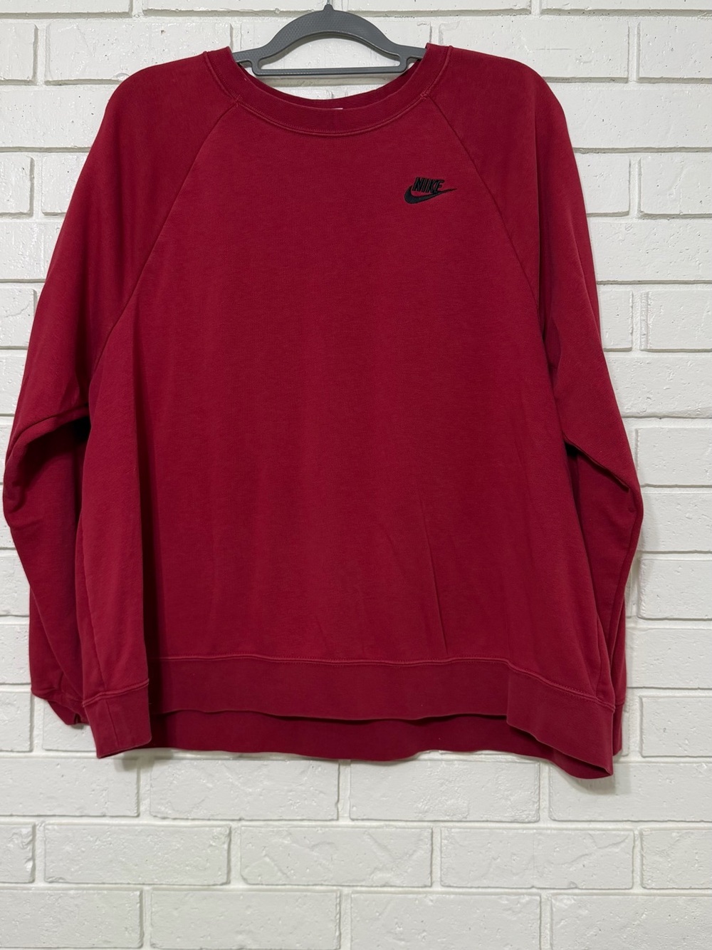 Nike Sportswear Fleece Crewneck Sweatshirt 1X Red Crewneck Pullover